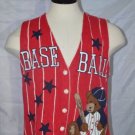 BaseBall Home Run Ugly Knitted Sweater Vest Size Medium PBJ Sport Cotton Blend