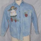 Arizona Jeans CO. Womans Button Long Sleeve Shirt Size Large Painted Scarecrow