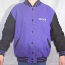 Girls American Girl Gear Purple Varsity Coat Jacket Size Large 65% Wool Blend