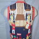 Patriotic Hearts USA Ugly Sweater Vest 4th of July Vintage Eagles Eye Size Small