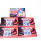 Lot New Blank Cassette Tapes 1 Maxell UDII 110 / 4 Memorex DBS 90 / 1 TDK CD 110