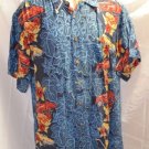 M.E. Sport Hawaiian Club Shirt XL Surfing Cars Flowers 100% Rayon