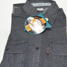 NWT NEW TRUTUS Collar Long Sleeved Black Button Front Shirt Small RN66591