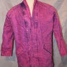 Womens Sundance Denim Wear Pink Wash Jean Jacket Size Small Long Open