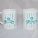 SANDS HOTEL CASINO COFFEE CUP MUG LAS VEGAS NV Souviner 1970's Teal Blue White