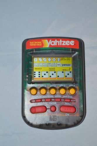 HAND HELD ELECTRONIC MILTON BRADLEY 1995 YAHTZEE GAME CLEAR SMOKE