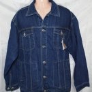 Men's Jean Jacket Godbody Denim Dark Indigo Button Front 100% Cotton Size XL NEW