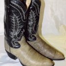 Tony Lama Western Black Gray Leather Vintage Size 9D Boots Stlye 6701 USA