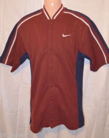 MEN'S SIZE MEDIUM NIKE MAROON FRONT SNAP SHIRT RN 56323