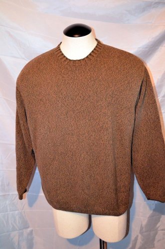 TOMMY BAHAMA Pull Over Sweater Size Large Brown Cotton Wool Blend