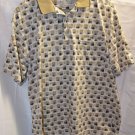 Mens Grand Slam Mercerized Cotton Tan Golf Tee Polo Casual Shirt Large
