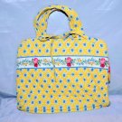 Vera Bradley Elizabeth Yellow Floral Makeup Travel Bag Organizer