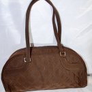 Vera Bradley Dark Brown Quilted Microfiber Handbag Purse Baguette