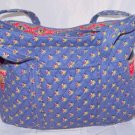 VERA BRADLEY Retired Large Duffle Bag 16 x 12 Blue Yellow Flowers