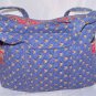 VERA BRADLEY Retired Large Duffle Bag 16 x 12 Blue Yellow Flowers
