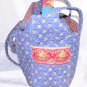 VERA BRADLEY Retired Large Duffle Bag 16 x 12 Blue Yellow Flowers