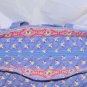 VERA BRADLEY Retired Large Duffle Bag 16 x 12 Blue Yellow Flowers