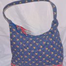 VERA BRADLEY Retired Medium Purse Bag Blue Yellow Flowers
