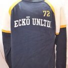 Men's Ecko Unltd Crew Varsity 72 Sweater Navy Blue Yellow White XL Cotton