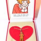 1981 Vintage Little Orphan Annie Gold Tone 1" tall 16" Necklace Supreme Creation