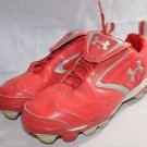 Under Armour Softball Cleats Used Women's Size 6 Medium Red and White Shoes