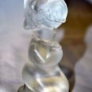 Vintage Fenton 5100VE Crystal Satin Glass Praying Girl 3 3/14" Circa 1980's