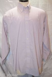 Brooks Brothers Purple Micro Checked Dress Shirt 16 1/2 x 35 Non Iron Cotton