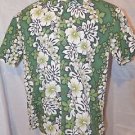 Hilo Hattie Hawaiian Shirt size L Large Green Floral Beautiful Color