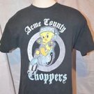 Looney Tunes Tweety Bird L Large Black T-Shirt Acme County Choppers Motorcycle