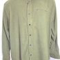Marshall Fields Heavy Polyester Long Sleeved Mens Button Up Shirt Large Green