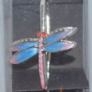 Dragonfly Pink Blue Bookmark Metal Enamel 5 1/2"