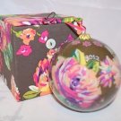 Vera Bradley 2012 Glass Ornament English Rose 4" in Diameter New in Box