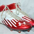 UNDER ARMOUR Micro Comp Fit Football Shoes Cleats Size 12 Red white