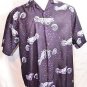 American Biker Button Front Shirt Size XL 100% Polyester Purple Motorcycle