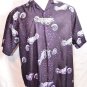 American Biker Button Front Shirt Size XL 100% Polyester Purple Motorcycle