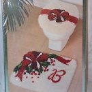 Bucilla Latch Hook Christmas Bath Ensemble 13199 Sealed Ribbon and Bow 19" x 24"