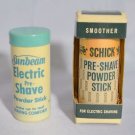 Sunbeam Schick Electric Shaving PreShave Powder Stick 2.5 Ounce Vintage