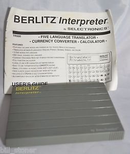 BERLITZ Interpreter 5 Language TR500 Translator Eng French German Span Italian