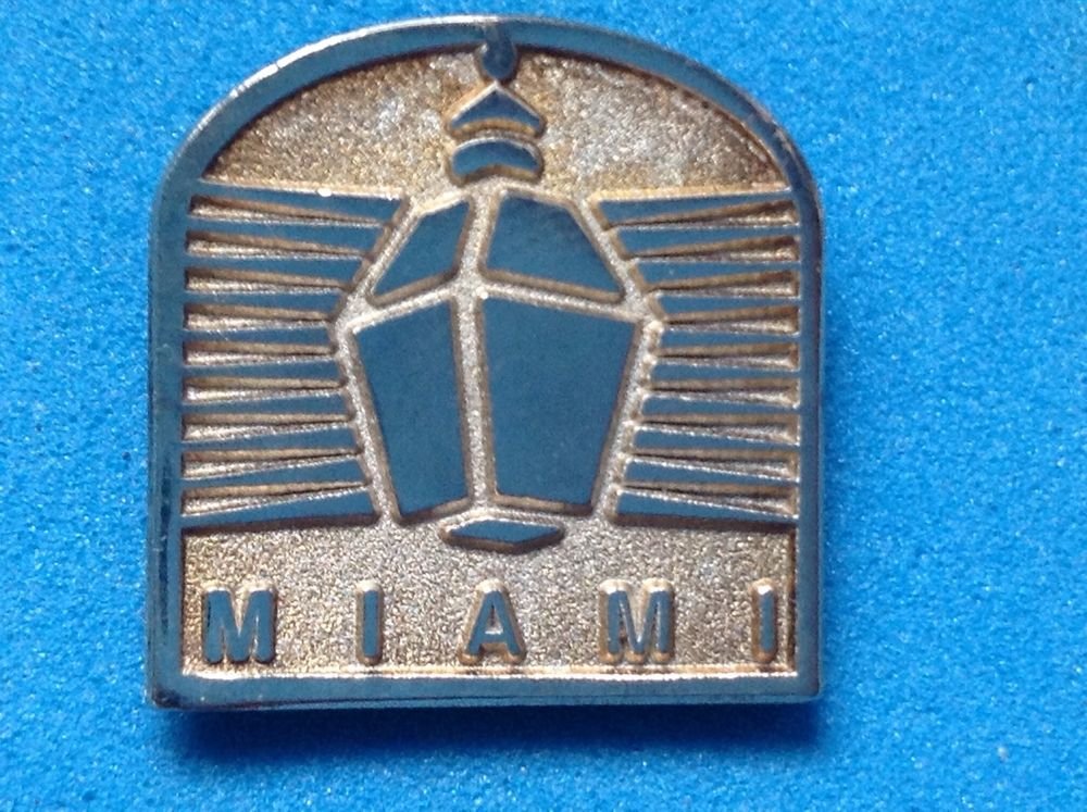 ONE PARAGON STERLING SILVER "MIAMI" LAPEL PIN OR LARGE TIE TACK - 2 AVAILABLE