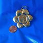 LARGE CUT METAL GOLD OVER STERLING SILVER PENDANT. PRETTY FLOWER DESIGN