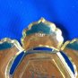 LARGE CUT METAL GOLD OVER STERLING SILVER PENDANT. PRETTY FLOWER DESIGN
