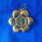 LARGE CUT METAL GOLD OVER STERLING SILVER PENDANT. PRETTY FLOWER DESIGN