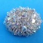 DAZZLING VINTAGE LARGE AURORA BOREALIS CRYSTAL PIN, 2.25" X 1.5"