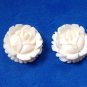 2 VINTAGE CARVED ROSES @ 7/8" IN DIAMETER. UNSET. PLEASE SEE ALL PICTURES