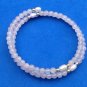 ROSE QUARTZ FRESHWATER PEARL & GOLD BEAD SPRING BANGLE BRACELET @2" DIAMETER