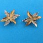 PRETTY STERLING SILVER & SS WITH GOLD OVERLAY PIERCED FLOWER EARRINGS