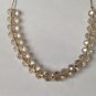 ELEGANT GOLDEN FACETED CRYSTAL BEAD NECKLACE ON GOLD TONE CHAIN UP TO 23" LONG