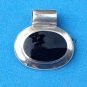CLASSIC STERLING SILVER AND ONYX PENDANT 3/16" LOOP FOR CHAIN. JUST BEAUTIFUL !!
