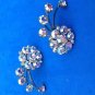 VINTAGE UNUSUAL AURORA BOREALIS SCREW ON EARRINGS 1 3/4" X 7/8" PLEASE READ INFO