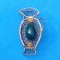 VINTAGE STERLING SILVER, GREEN & BLUE EILAT STONE PIN ISRAEL~ FILIGREED PITCHER